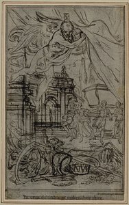 Étude pour la vignette-frontispice du livre III de Lucrèce "De la Nature des Choses". - Hubert Francois Gravelot