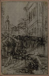 Étude pour la vignette du "De la Nature des Choses" de Lucrèce, Vol. II, Livre VI - Hubert Francois Gravelot
