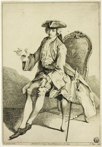 Jeune Seigneur Assis - Hubert Francois Gravelot
