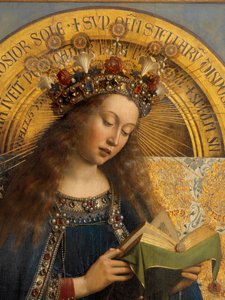 Détail de la Vierge Marie, du Retable de Gand