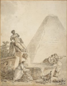 Un caprice romain avec la pyramide de Caius Cestius