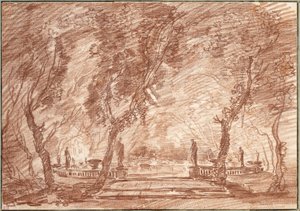 Fontaine dans le parc - Hubert Robert