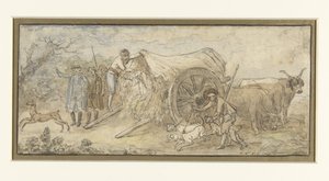 Chariot couvert dans la Campagne