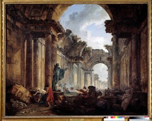 Vue imaginaire de la Grande Galerie du Louvre en ruines - Hubert Robert