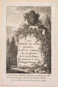 Les Soirées de Rome : Page de titre, 1763-1764 - Hubert Robert