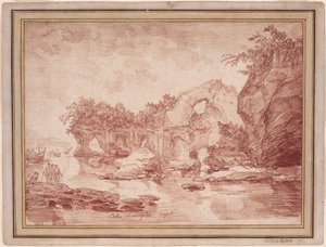 Ruines au bord de la mer près de Naples : la « Scola di Virgilio » - Hubert Robert
