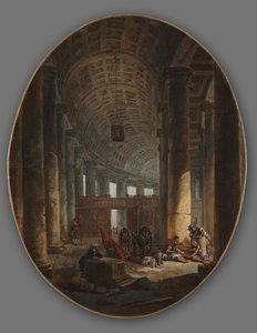 La Colonnade de Saint-Pierre, Rome, pendant le conclave, vers 1769