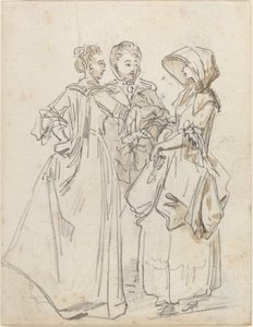 Trois dames bavardant - Hubert Robert