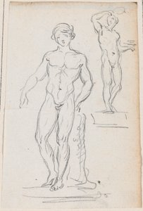 Deux statues de nus masculins