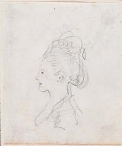 Tête de jeune femme de profil - Hubert Robert