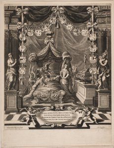 Une dame noble sur son lit de mort - Hubert Schaten
