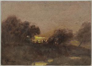 Paysage avec porte au coucher du soleil - Hugh Huntington Howard