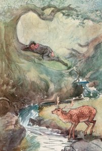 Illustration pour Comme il vous plaira de Shakespeare (lithographie en couleur) - Hugh Thomson
