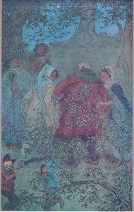 Maintenant, bon Sir John, comment vivent vos femmes de Windsor (illustration de Les Joyeuses Commères de Windsor)