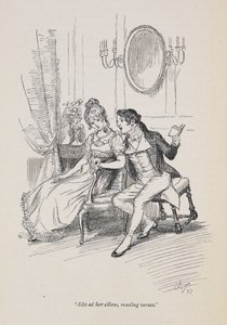 Assis à son coude, lisant des vers. Persuasion de Jane Austen