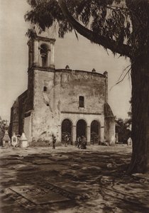 Mexique : Amecameca, Chapelle "Guadalupe" sur le Mont Sacré (photo n/b)