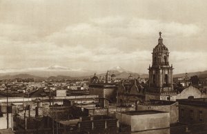 Mexique : Capitale Mejico, vue partielle de l