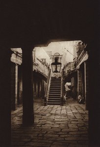 Mexique : maison typique dans le vieux quartier de la capitale (photo n/b) - Hugo Brehme