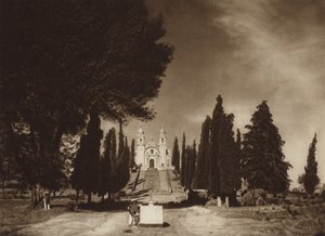 Mexique : Cholula, église de Guadalupe (photo n/b) - Hugo Brehme