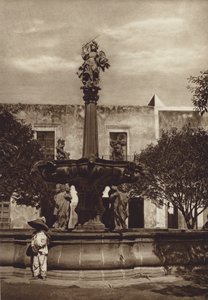 Mexique : Puebla, Fuente de San Miguel (photo n/b) - Hugo Brehme