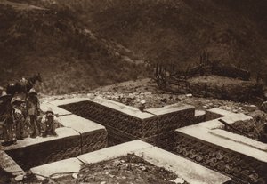 Mexique : souterrain en forme de croix, Guiaroo (photo n/b) - Hugo Brehme