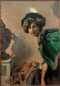 Portrait de femme (En dolman vert)