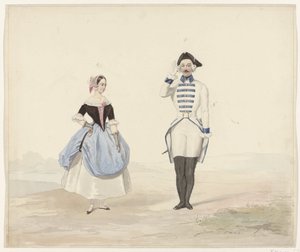 Homme et femme en costume historique, 1841