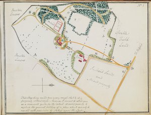 Carte des "Livres rouges", pour "Mogenhanger dans le Bedfordshire, un siège de Godfrey Thornton Esq.", 1792