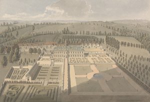 Maison et jardins de Sarsden, Oxfordshire: Vue aérienne - Humphry Repton