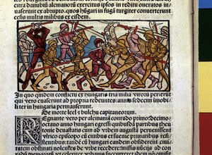 MAGYARS Combat de: Illustration du livre "Chronique de Hongrie" - Hungarian School