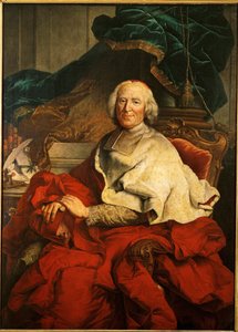 Le cardinal André-Hercule de Fleury, premier ministre du roi Louis XV ... (huile sur toile) - Hyacinthe (studio of) Rigaud
