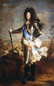 Portrait de Louis XIV, le Roi Soleil (1638 - 1715). Huile par Hyacinthe Rigaud, nommé portraitiste du Roi.