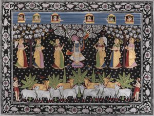 Krishna, les Gopis et les vaches