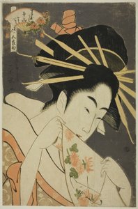 La courtisane Senzan du Chojiya, de la série "Beautés des cinq festivals" - Ichirakutei Eisui