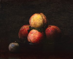 Nature morte de pêches et de prunes