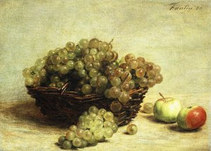 Nature morte, raisin et pomme d