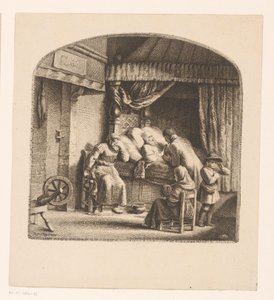 Vieil homme sur son lit de mort - Ignace Joseph de Claussin (attributed to)