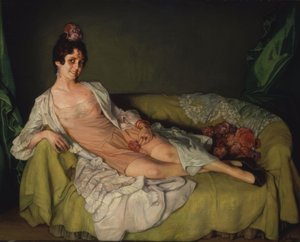 Femme allongée sur un fauteuil en combinaison et robe de chambre – XXe siècle - Ignacio Zuloaga y Zabaleta