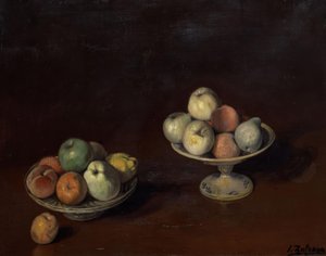 Corbeille de fruits et assiette de pommes