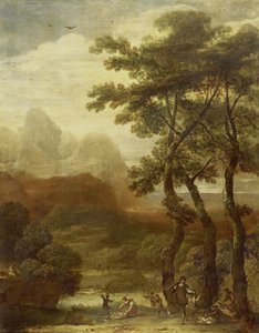 Paysage avec chasseurs