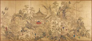 Paysage avec un pavillon - Ike no Taiga