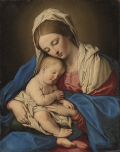 Madone et enfant (huile sur toile)