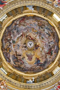 Paradis louant Jésus et les pendentifs avec Prophètes, Évangélistes et Docteurs de l