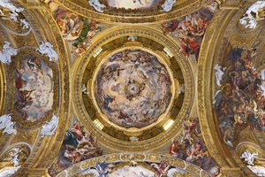 Paradis louant Jésus et les pendentifs avec Prophètes, Évangélistes et Docteurs de l