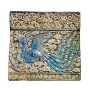 Carreau avec phénix, de Kashan, Iran, période ilkhanide, début du 14ème siècle - Ilkhanid Ilkhanid