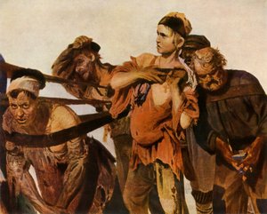 (détail) des Burlaks sur la Volga, 1870-1873, 1965