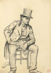 Homme assis, bras appuyé sur sa jambe, c. 1872-1875