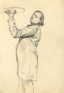 Étude pour "Un café parisien" : Un serveur tenant un plateau, vers 1872-1875