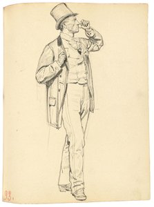 Étude pour "Un Café Parisien": Homme Debout avec le Bras Levé, c. 1872-1875