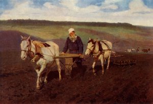 Le laboureur Léon Nikolaïevitch Tolstoï à la charrue, 1887, 1965 - Ilya Efimovich Repin